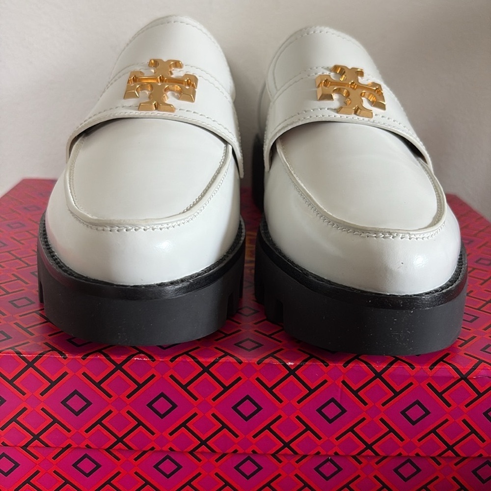 NIB [Tory Burch] Mini Everly Chunky Loafers Cambridge In New Ivory Women’s 10.5 - Picture 6 of 15